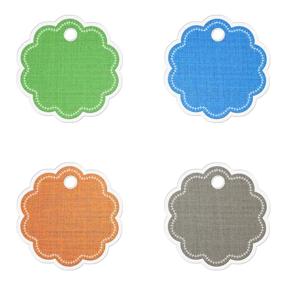 Sticker and banner icon tag in fabric style. — Stock Photo, Image