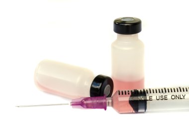 tıbbi ampul şırınga ile.