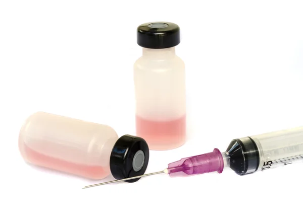 Medical ampoules with syringe. — Stock Photo, Image