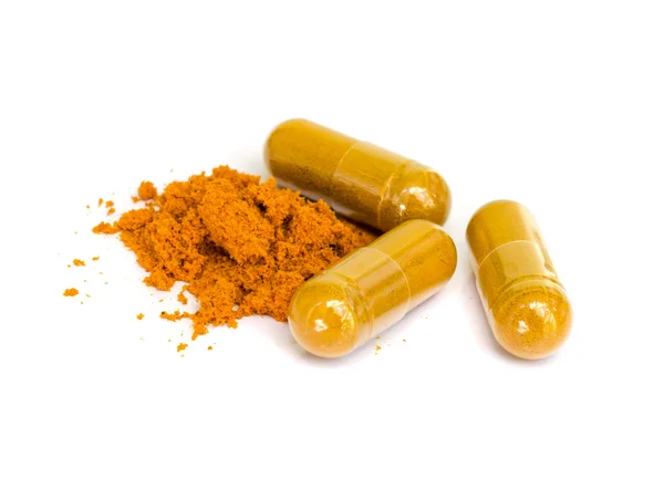 Tumeric kapsel. — Stockfoto