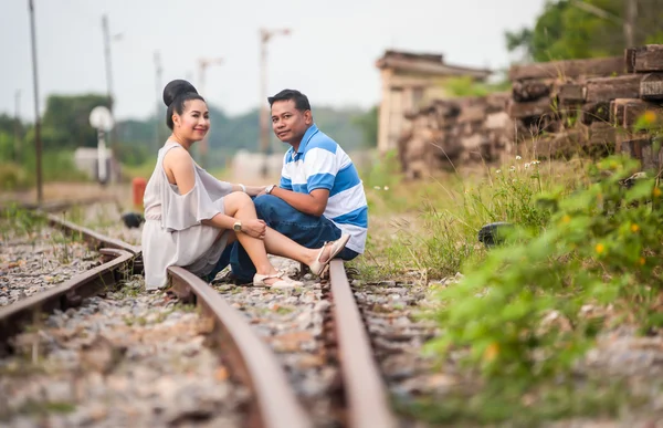 Concept shot of Asian young couple in love . — Stock Photo, Image