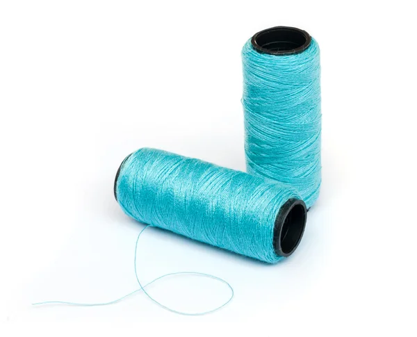 Spool of blue thread. — Stock Photo, Image