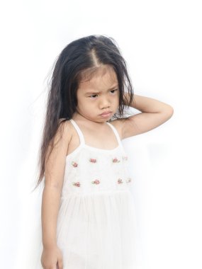 Portrait of  unhappy little girl. clipart