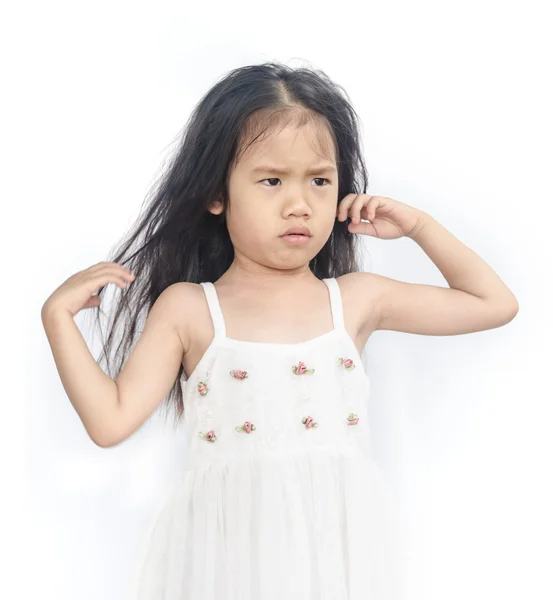 Portrait of  unhappy little girl. — Stock Photo, Image