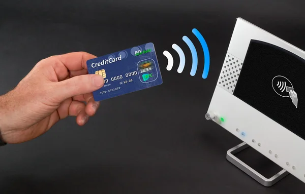 NFC - Near field communication / mobile payment — Stock Photo, Image