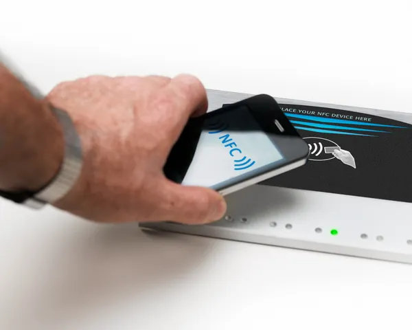 NFC - in de buurt van mededeling van het gebied / contactloze betaling — Stockfoto