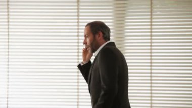 İş adamı telefonda.