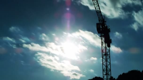 Crane on clouds (timelapse) — Stock Video