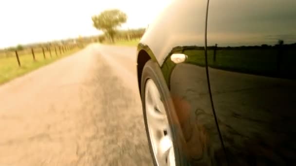 Voiture noire sur la route — Video