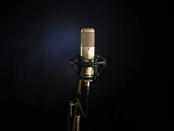 Золотой микрофон — стоковое фото