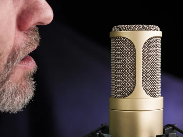 The Golden Microphone — Stock Photo, Image