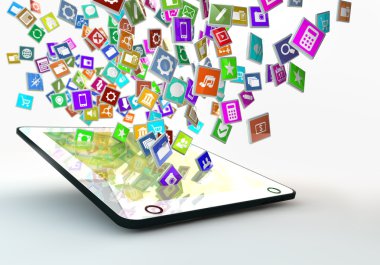 tablet pc ile bulut uygulama simgeleri