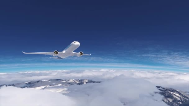 亚马逊首都航空公司的商业运输机在高山上空飞行 — 图库视频影像