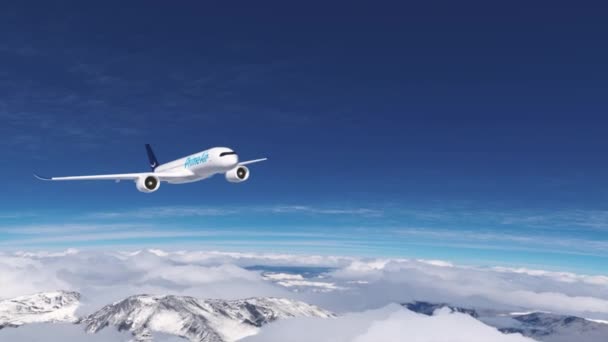 Amazon Prime Air Ticari Kargo Uçağı Dağların Üzerinde Gökyüzünde Uçuyor — Stok video