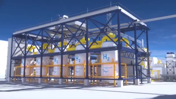 Hidrogén Megújuló Energia Előállítása Hidrogéngáz Tiszta Villamos Energia Előállítására Szolgáló — Stock videók