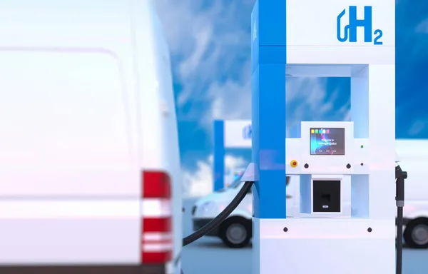 Waterstoflogo Benzinestations Brandstofdispenser Verbrandingsmotor Voor Emissievrij Ecofriendelijk Transport Destructie — Stockfoto