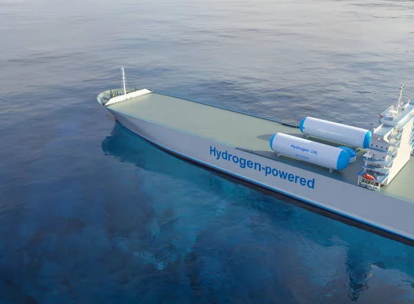 Liqiud Wasserstoff Erneuerbare Energie Behältern Lh2 Wasserstoffgas Für Sauberen Seeverkehr — Stockfoto