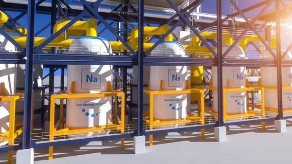 Concept Illustration Salt Energy Storage Natrium Sodium Nuclear Reactor Power — Fotografia de Stock