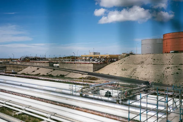 Land Gaspijpleidingsysteem Bij Aardgasstation — Stockfoto
