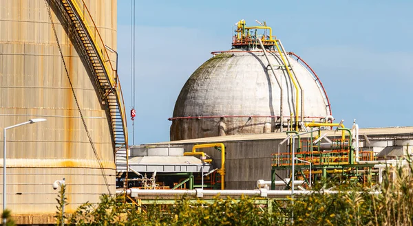 Land Gas Pipeline System Natural Gas Station — Stock Photo, Image