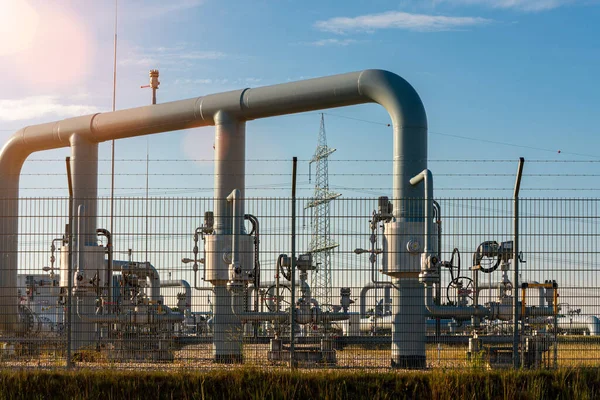 Land Gas Lng Lpg Pipeline System Natural Gas Station — Stock Photo, Image