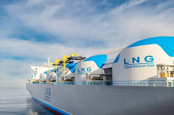 Lng Liquified Natural Gas Tanker Gas Tanks Powered Hydrogen Engines — 图库照片