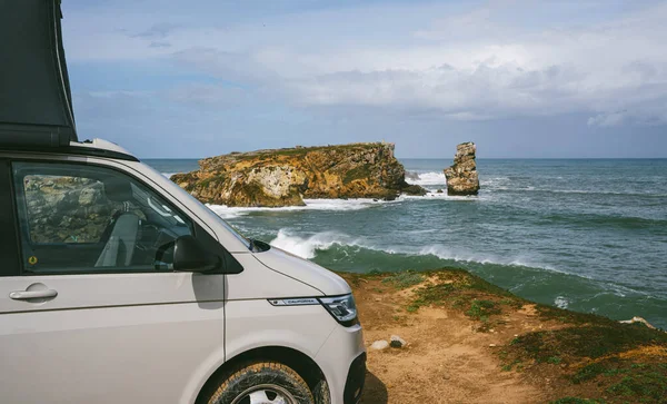 Peniche Portugal Março 2022 Novo Transportador Volkswagen 2021 Camping Van — Fotografia de Stock