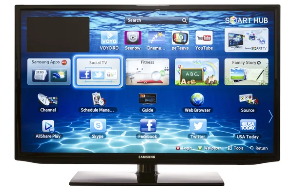 Smart TV with Samsung Apps and Web Browser — Stock Photo, Image