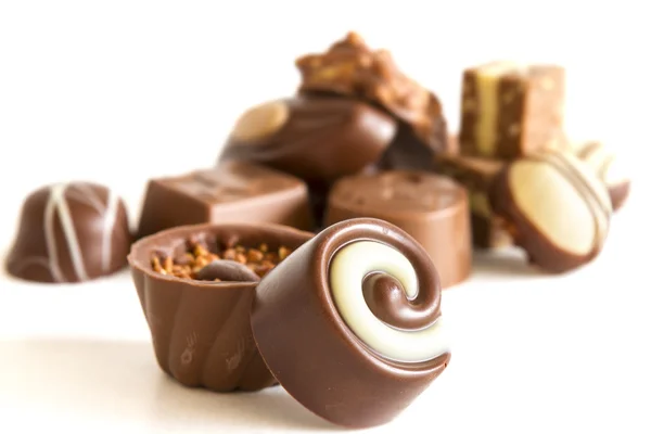 Candele e tartufi al cioccolato — Foto Stock