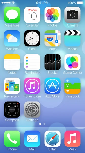 IOS 7 ikoner & homescreen — Stockfoto