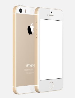 Apple iphone 5'ler boş bir beyaz ekran görüntüleniyor.