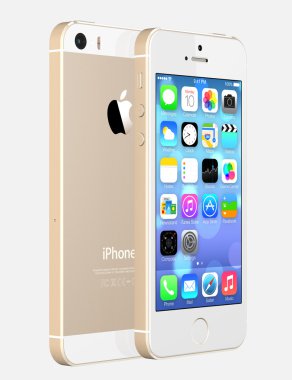Altın elma iphone 5'ler ile ios7 ana ekranda gösterilen.