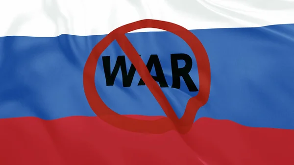 Russland Flagge Schwenkend Animation Mit War Text Und Symbol Die — Stockfoto