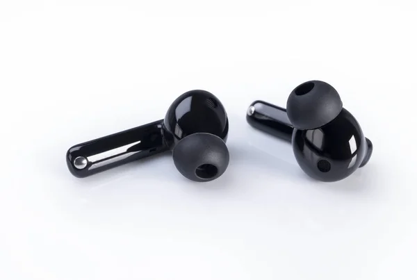 Ασύρματα Ακουστικά Λευκό Φόντο Wireless Headset Closeup Απομονωμένο Λευκό Φόντο — Φωτογραφία Αρχείου