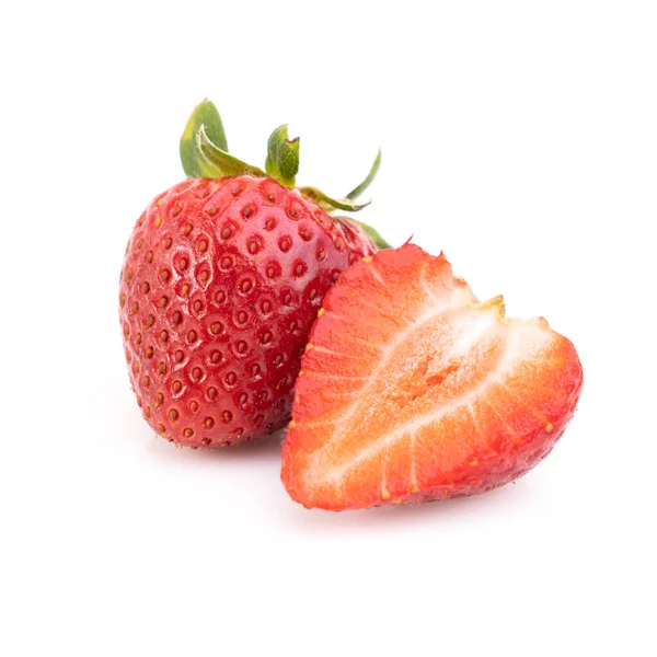 Fresh Strawberries Isolated White Background Healty Eating Concept Stok Resim
