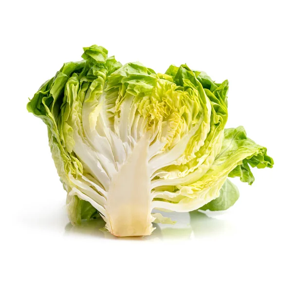 Fresh Green Lettuce White Background Healthy Eating Concept Vegetarian Lifestyle — Foto Stock