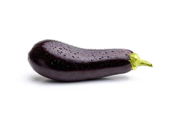 Aubergine Eller Aubergine Isolerad Vit Bakgrund — Stockfoto