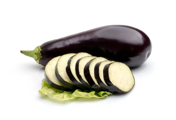 Aubergine Eggplant Isolated White Background — Stock Photo, Image