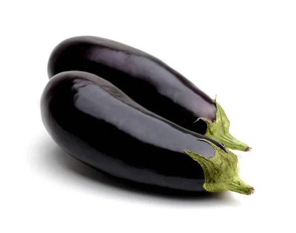 Aubergine Eller Aubergine Isolerad Vit Bakgrund Stockbild