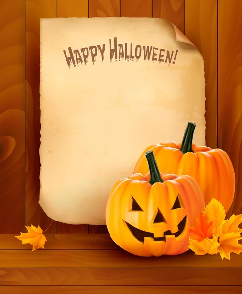 Halloween fundo com papel velho Vector — Vetor de Stock