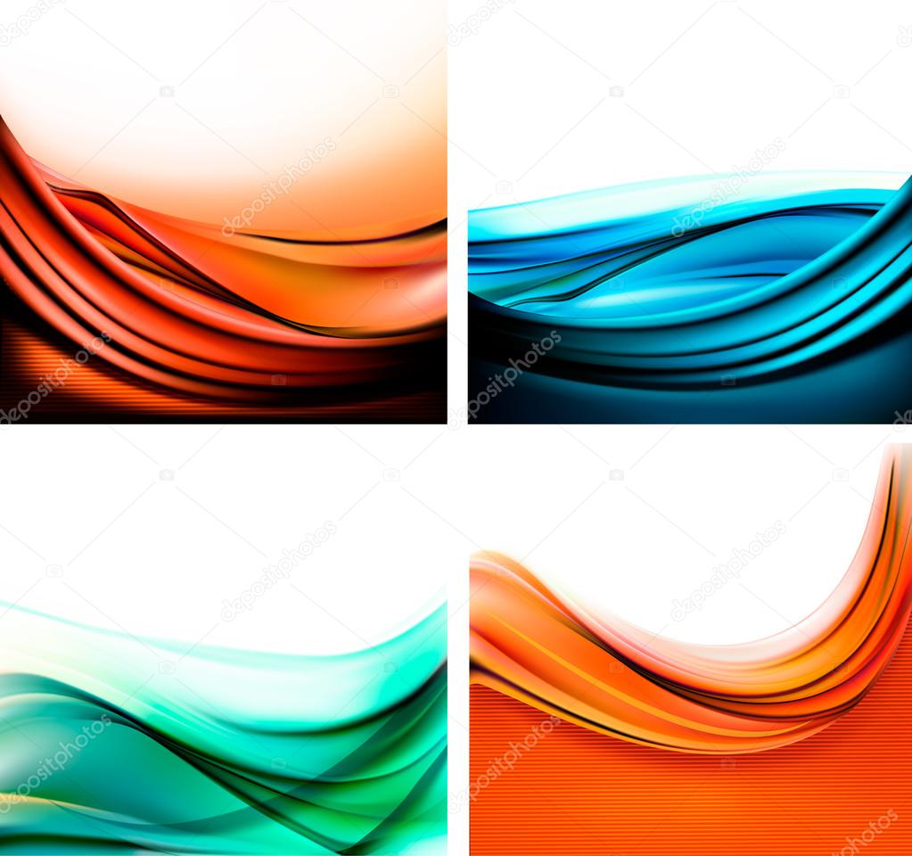 Set of colorful elegant abstract backgrounds. Vector illustration.