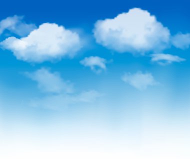 Blue sky with clouds. Vector background clipart