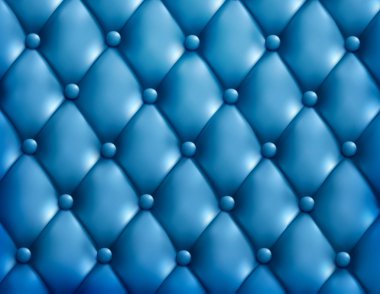 Mavi düğme tufted deri arka plan. vektör çizim.