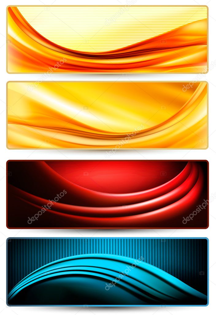 Set of colorful abstract business banners. Vector illustration.