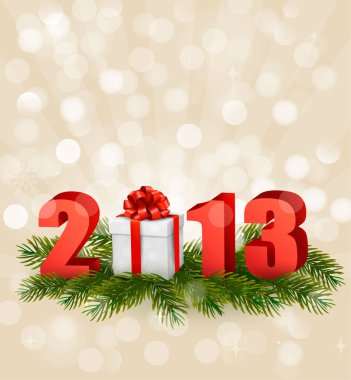 Happy new year 2013! New year design template. Vector illustration. clipart