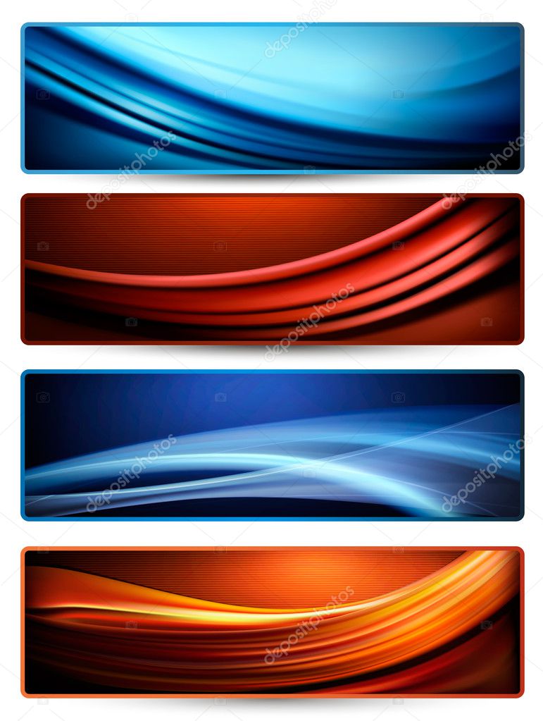 Set of colorful abstract business banners. Vector illustration.