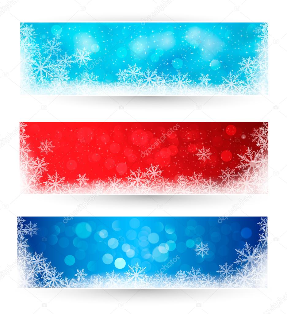 Set of winter christmas banners. Vector illustration