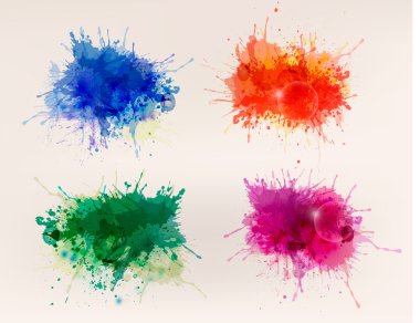 Collection of colorful abstract watercolor backgrounds