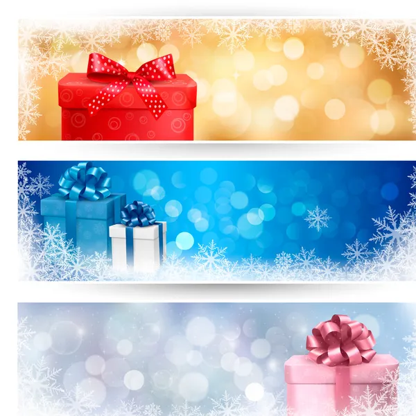 Set von Winter Weihnachten Banner Illustration — Stockvektor