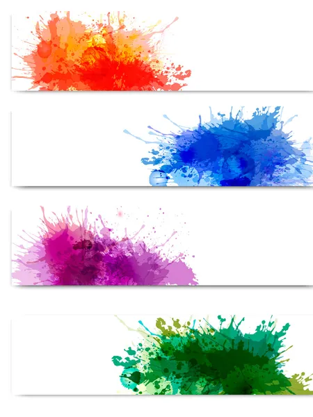 Collectie van kleurrijke abstracte aquarel banners. vector — Stockvector